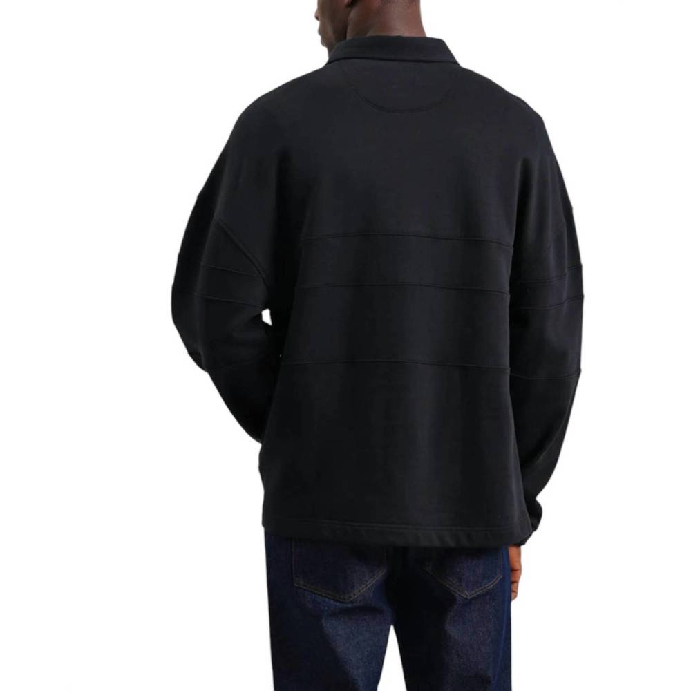NEW WAX LONDON blen rugby shirt in black - Picture 2 of 3